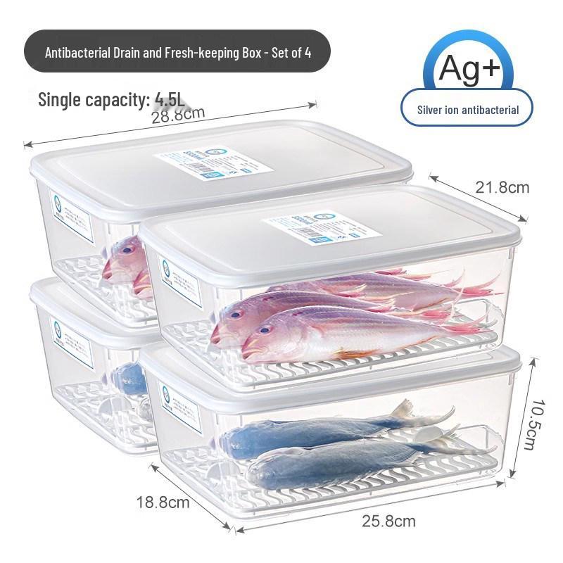 Plastic Japanese-Style Fresh-Keeping Box with Lid for Refrigerator Storage