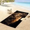 Howling Wolf Black Background A must-have beach towel for beach travel