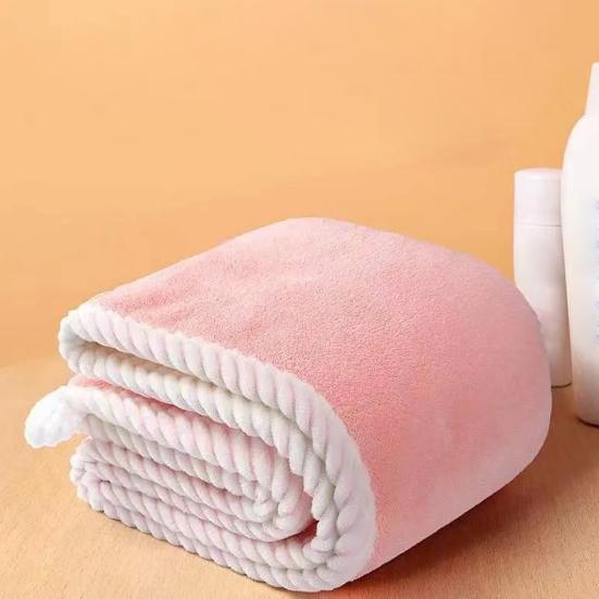 Hair Drying Towels with Button, Super Absorbent Double-Layer Coral Fleece Hair Towel, Quick Drying Travel Bathing Hair Wrap