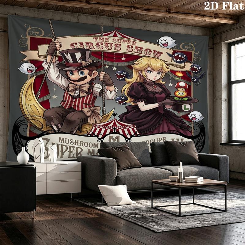 Super Mario Wall Tapestry Aesthetic Wall Hanging Printed Fabric Blanket Decorative Tapestries For Bedroom Living Room Home Decor