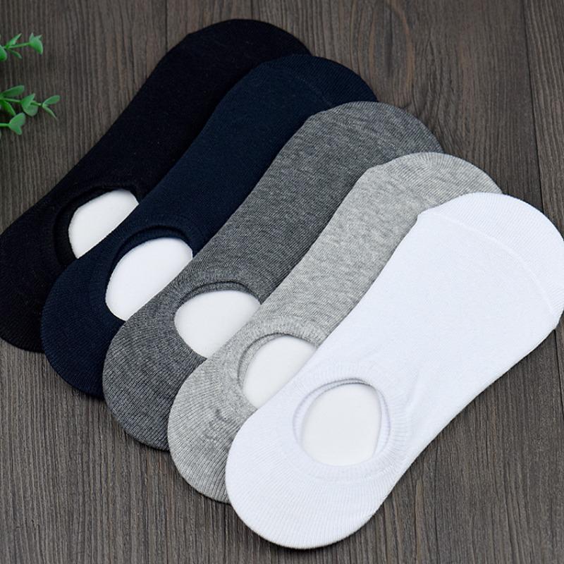 Spring and Summer New Shallow Low Men's Boat Socks Silicone Non-slip Leisure Combed Cotton Breathable Anti-odour Invisible Socks