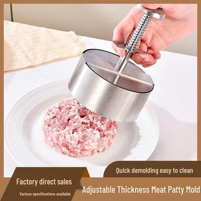 304 Stainless Steel Manual Hamburger Patty Press Mold for Kitchen