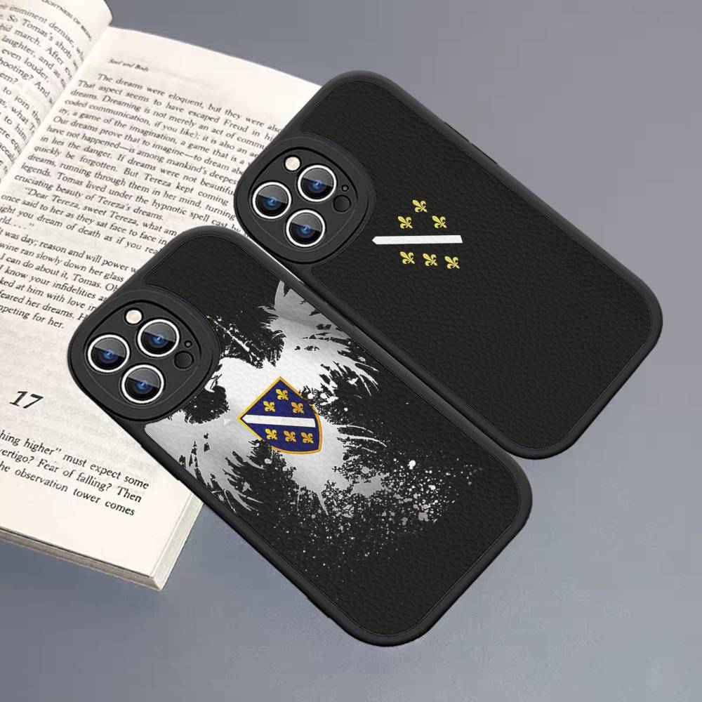 Bośnia i Hercegowina Skórzane Etui na Telefon Dla IPhone 16 15 14 17 Pro Max 11 12 Mini Plus Miękka Obudowa
