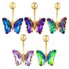 Colorful  Butterfly Navel Piercing Belly Button Rings Woman Body Jewelry
