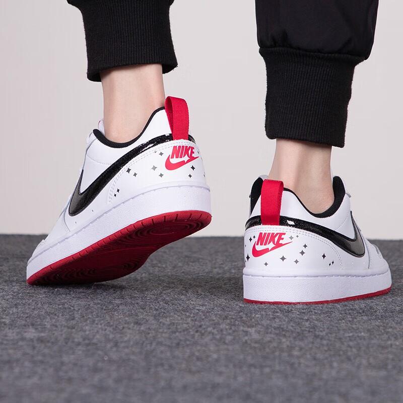Nike Court Borough Low 2 SE GS White Very Berry Kids Sneakers Black DM0110-100