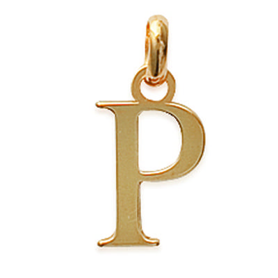 [J9605] - Gold Plated 'Letter P' Pendant - 11x8 Mm