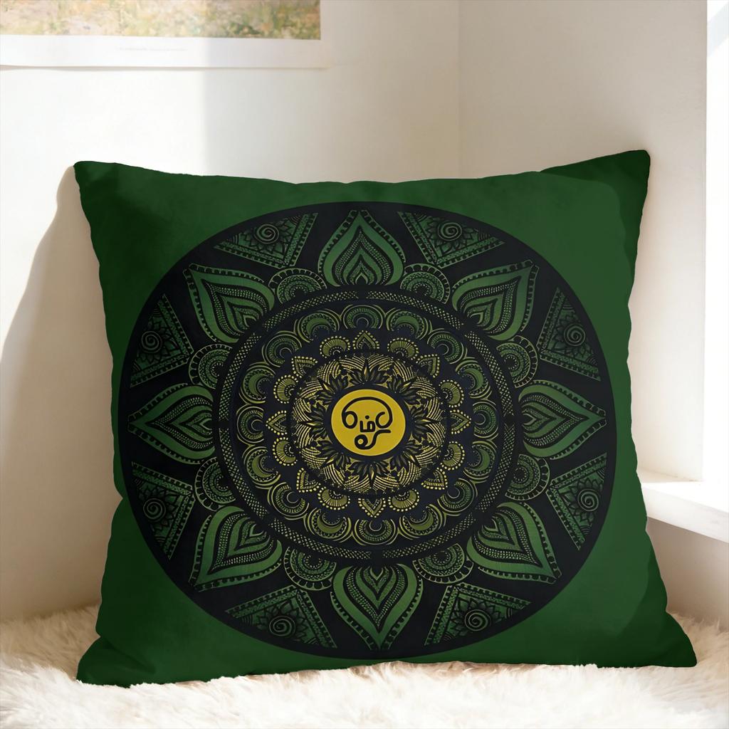 Luxury Golden Mandala Om Pillow Case Square Pillow Cover Morden Cushion Cover For Living Room Bed Chair