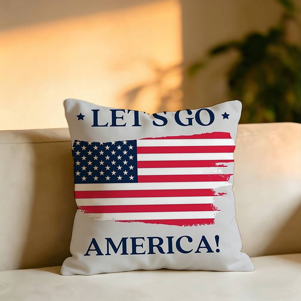 The American Flag Pillow Case Square DoubleSided Sofa Cushion Cover Bedroom Bedside Pillow