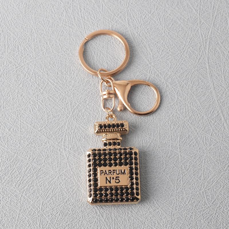 European-American Rhinestone Keychain Charm Perfume Bottle Pendant for Women