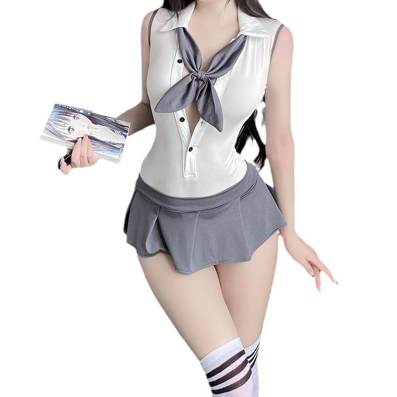 Campus uniform sexy lingerie seduction sexy free passion shame onesie bed free