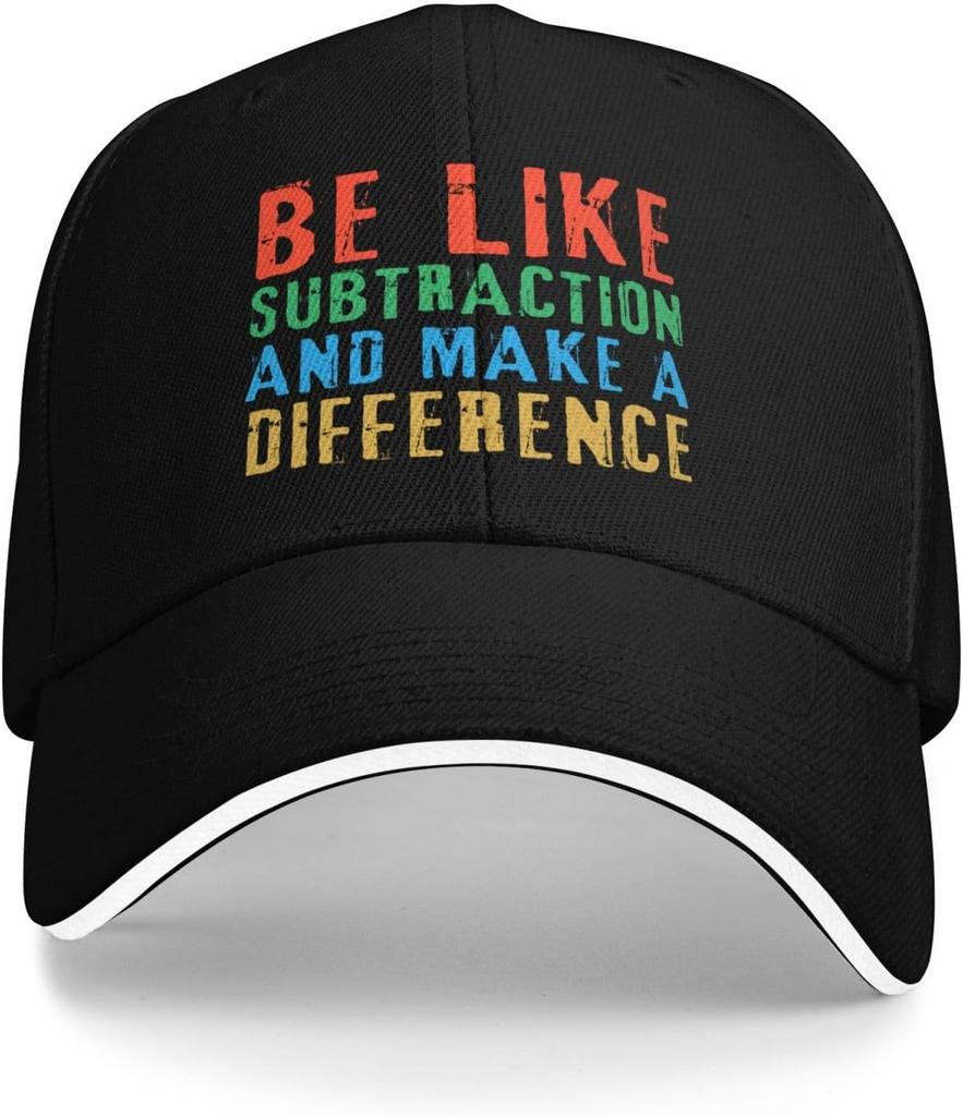 Be Like Subtraction Make A Difference Funny Baseball Cap Polyester Outdoor Adjustable Snapback