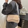 Solid Color Simple Flip Magnetic Buckle Casual Crossbody Underarm Shoulder Small Square Women Bag