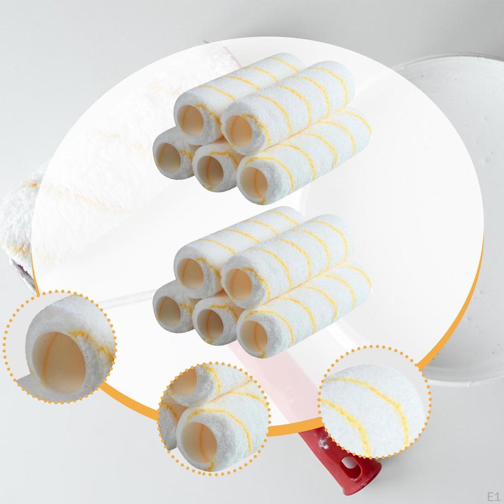 10x Paint Roller Covers,9 inch Naps for Rollers Brush Household Polyester Frame