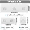14 Pack Shower Caddy Adhesive Replacement, Transparent Strong Adhesive Hooks, No Drilling, Waterproof Wall Hooks for Shower Caddy, Bathroom Storage