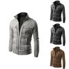 Mens Slim Fit Stand Collar Long Sleeve Coat Top Military Jacket For Stylish Look