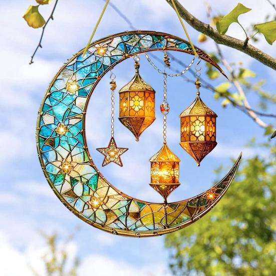Acrylic Door Plaque Decorative Hanging Decoration Star Moon Flower 2D Pattern Bedroom Wall Art Plaque Living Room Bedroom Decor