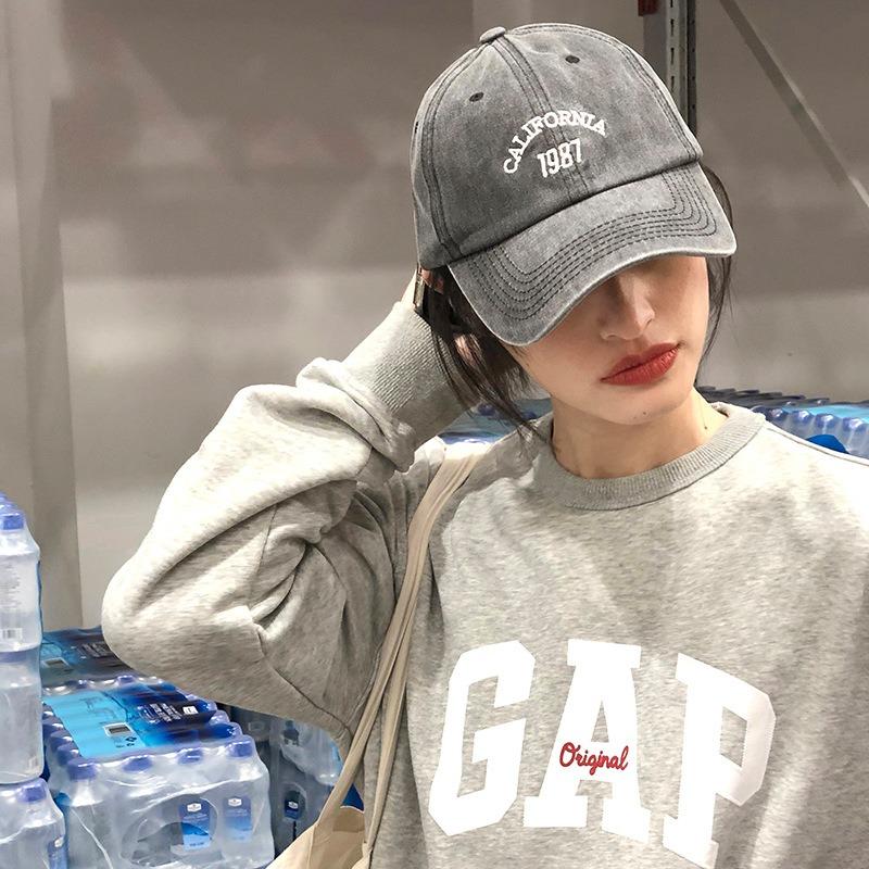 Retro Washed Baseball Caps Children Spring and Summer Versatile Couples Show Their Faces Small Shade Peaked Caps Male Tide