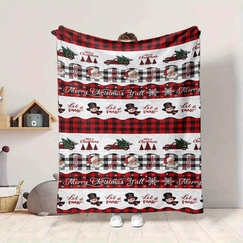 1Pc Santa Claus Chimney Blanket Soft And Comfortable Casual Warm Camping Travel Christmas Halloween Gift M9178