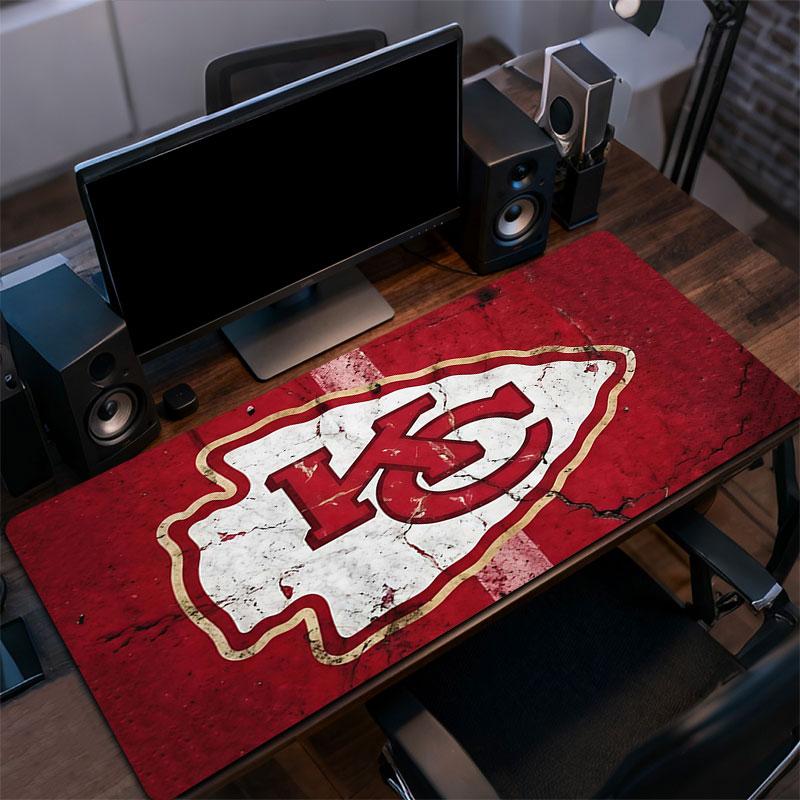 KC Chiefs Mouse Pad, Large Gaming Desk Mat, Non-slip XXL Mousepad for Laptop & Tablet, Mini PC Playmat with Stitched Edges
