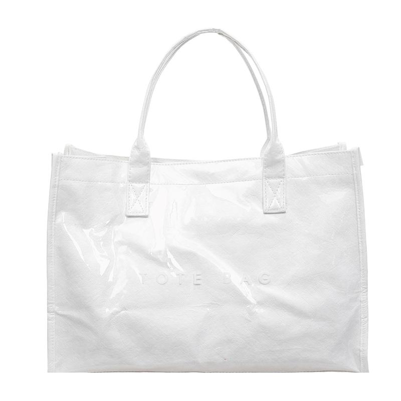 

2026 New Women s Waterproof PVC Tote Transparent Jelly Handbag for Commute Beach Travel Durable Kraft Paper Style Shoulder Bag бежевый