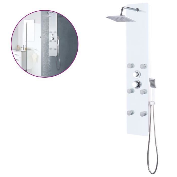 VidaXL Panneau de douche Verre 25 x 44,6 x 130 cm Blanc