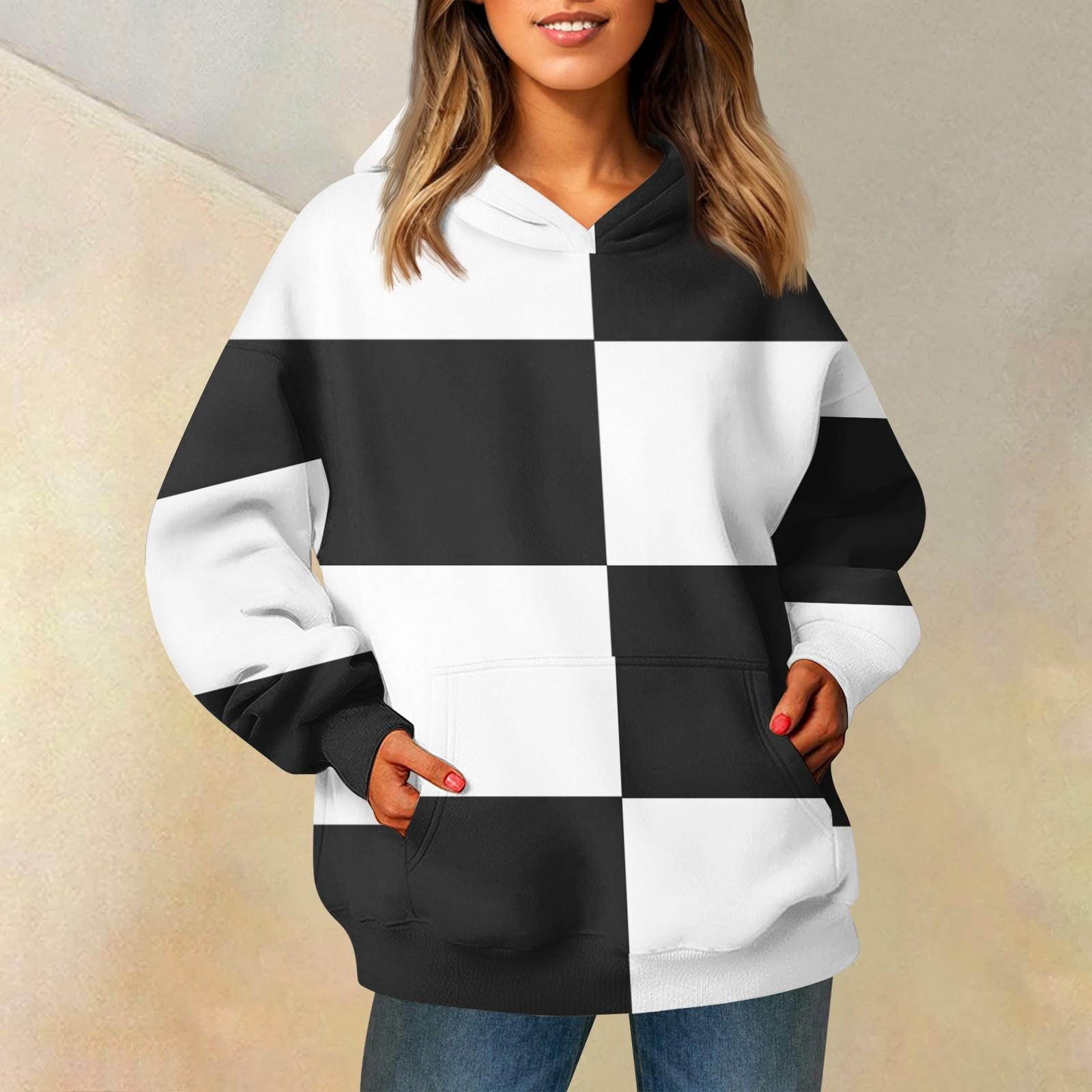 

Женская мода повседневные универсальные повседневные толстовки с длинным рукавом с цветными блоками L чёрный