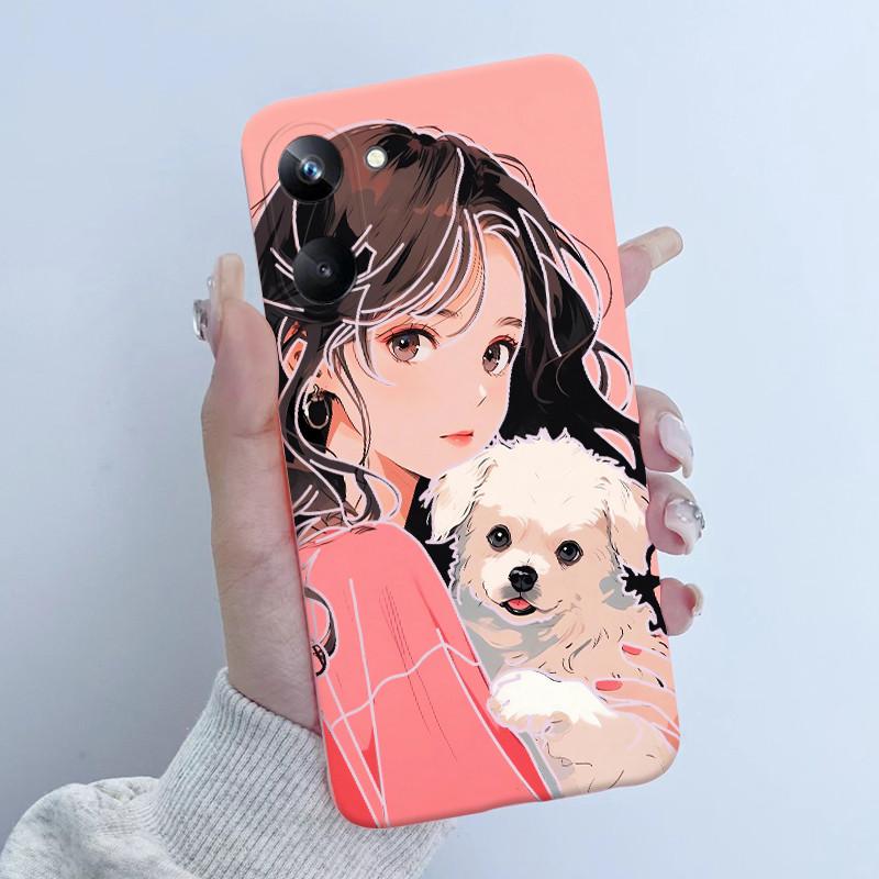 For Realme 10 Pro Phone Case RMX3661 Butterfly Flower Girl Design Soft Silicone TPU Back Housing for Realme 10Pro 5G 2022 Cover