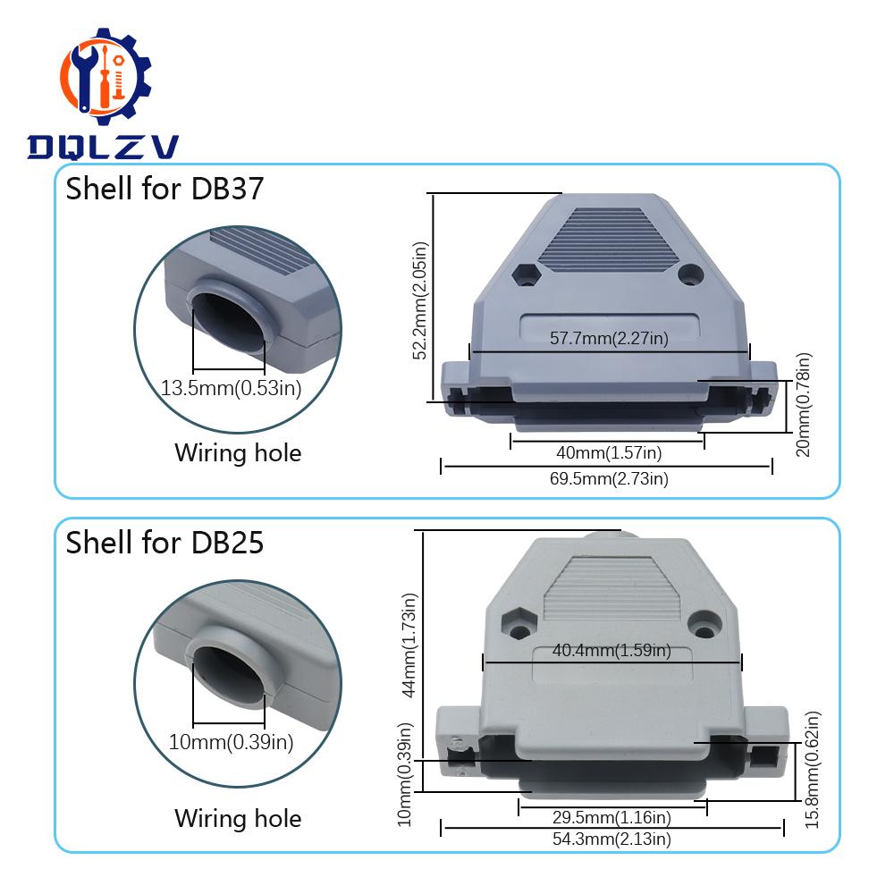 DB15 DB25 DB9 DB37 Parallel Serial Port Fmale/Male Solder Connector+Plastic Assemble Shell Cover 37 9 15PIN VGA Adapter