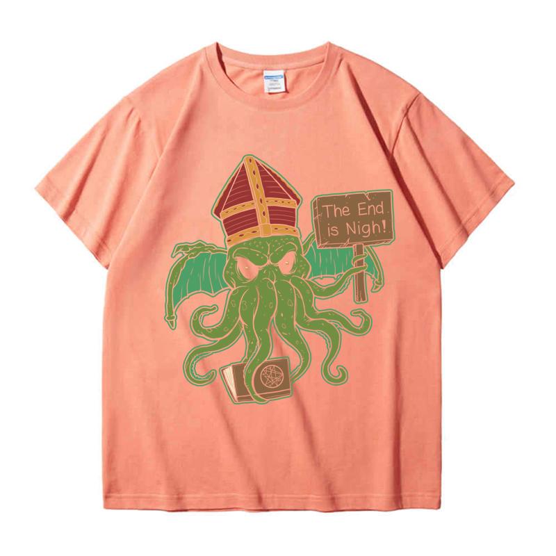 

220GSM тяжелая футболка из 100% хлопка футболка с принтом «Конец близок» мужские повседневные мужские топы с круглым вырезом базовые мужские футболки