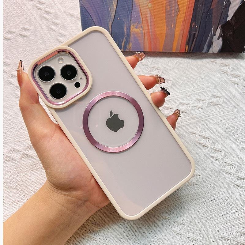 Suitable for Apple 15 Magnetic CD Texture Phone Case 14pro Acrylic Magsafe Hard 13 Protective Case