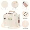 Große Kapazität Multi-Pocket-Umhängetasche mit Fach, Multifunktions-Handtasche, robuster Griff, Beige