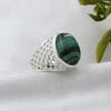 Malachite Gemstone Silver Ring, Pure 100% 925 Sterling Silver Fine Jewelry, Handmade Silver Ring, Unisex Ring Ar8928