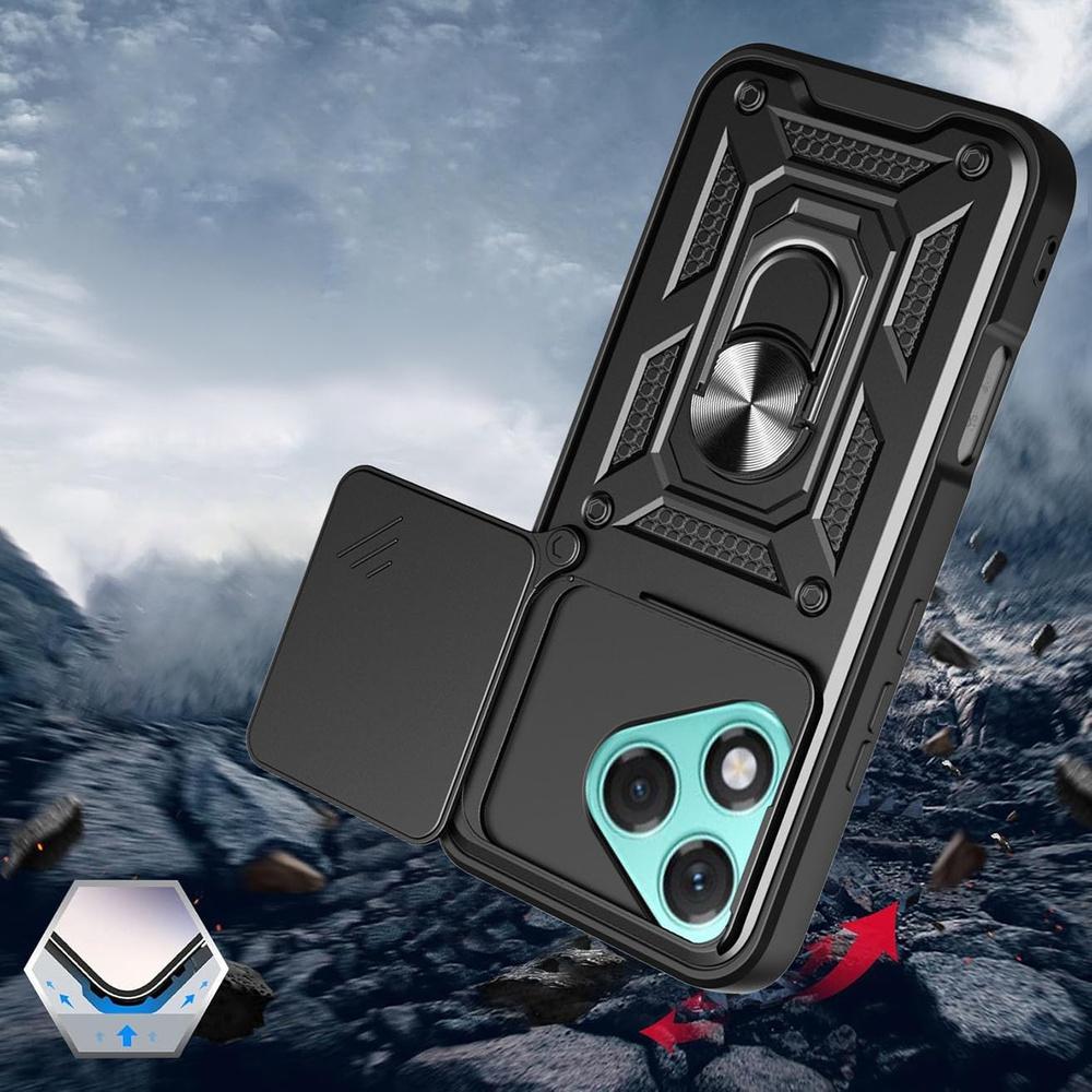 Armored Case for Honor 400 Lite, CamShield Slide, Black