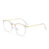 Retro Rivet Round Glasses Creative Artistic Anti Blue Light Flat Glasses for Women Men Decorative Eyewear