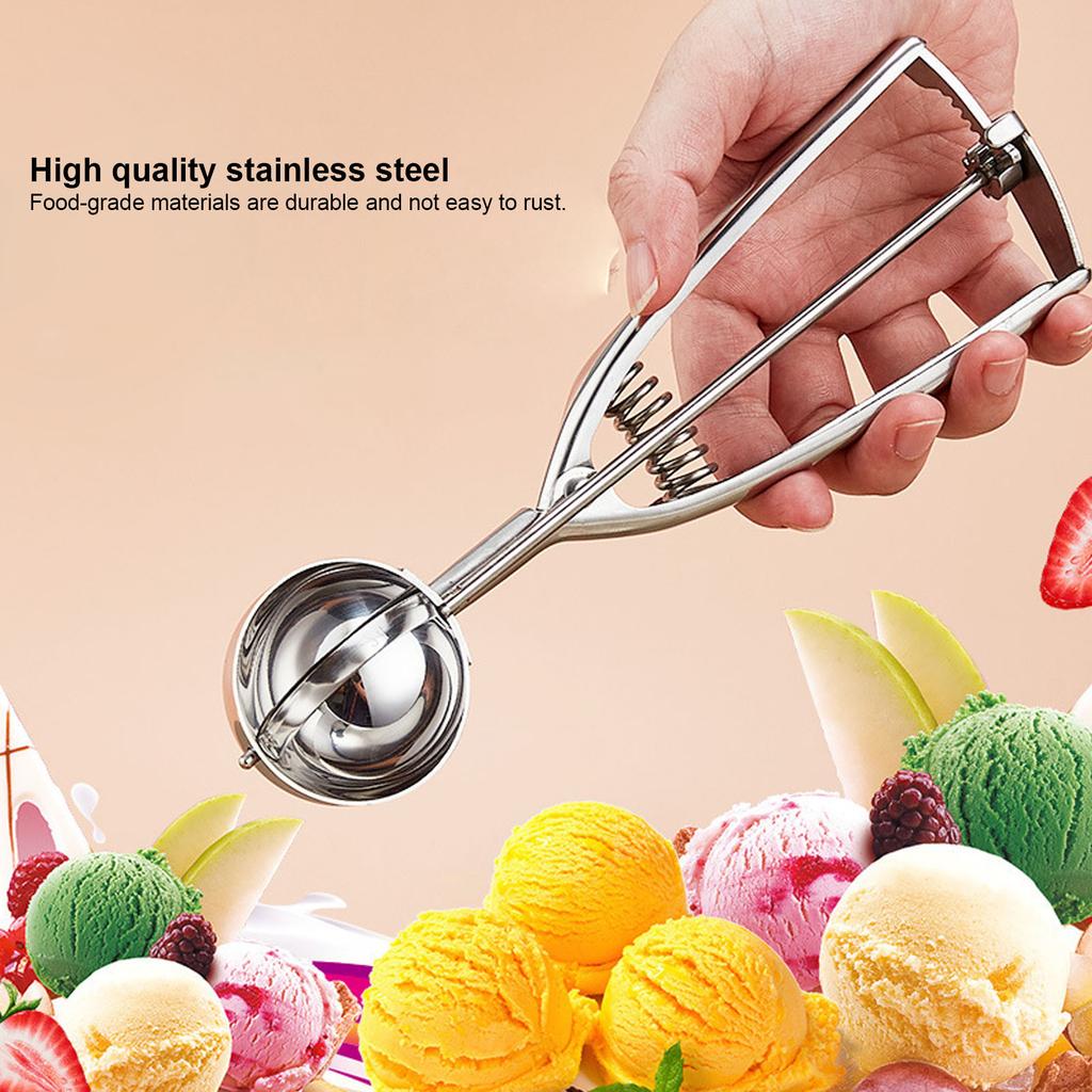 Stainless Steel Ice Cream Spoon MultiPurpose Ice Cream Scoop Melon Baller Kitchen Tool(S )