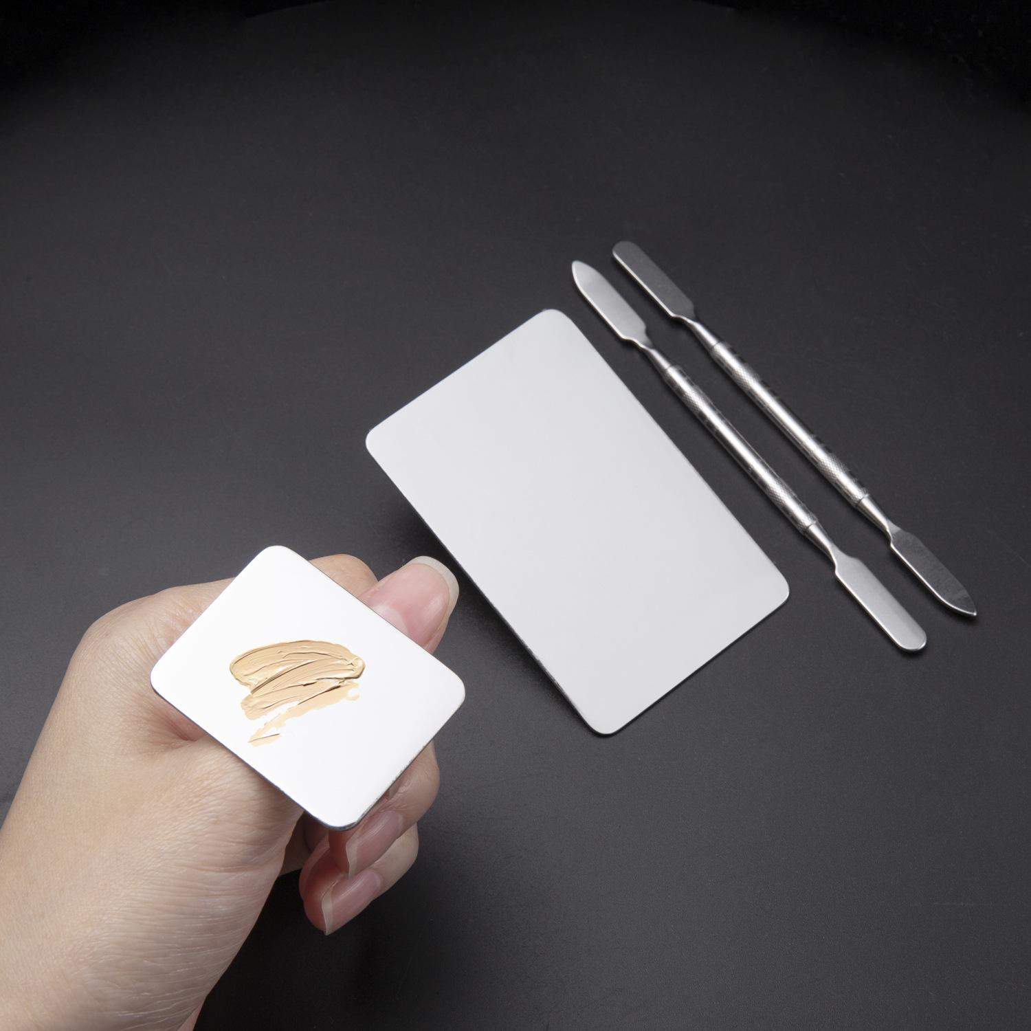 

Мини палитра для смешивания макияжа и нейл-арта из нержавеющей стали