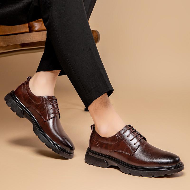 New Men's Leather Shoes Fashionable Minimalist and Versatile Style Daily Office Outdoor Leisure Business Wedding Men's Shoes