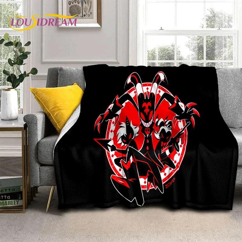 3D H-Helluva Boss Blitzo H-Hazbin Hotel Cartoon Blanket,Soft Throw Blanket for Home Bedroom Bed Sofa Picnic Office Cover Blanket