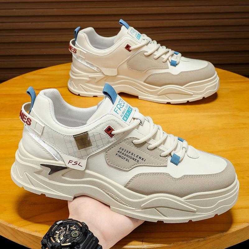 Autumn New Breathable Little White Shoes Men's Trend Versatile Thick-soled Non-slip Sports Shoes Casual Board Shoes Trendy Shoes