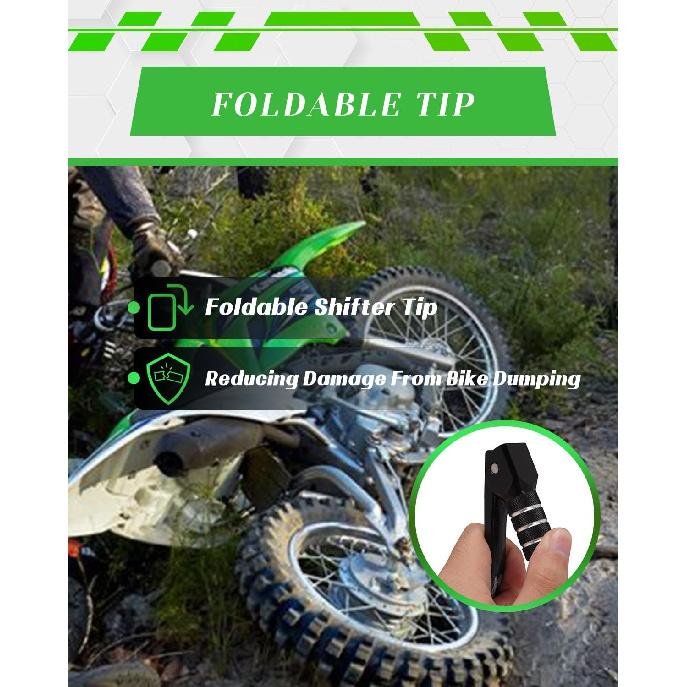 JFG RACING KLR650 Shifter, Motorcycle Folding Gear Shift Pedal Lever Forged Aluminum for KLR650/ADVENTUR.E/TRAVELE.R 2022-2024 Dirt Street Bike,