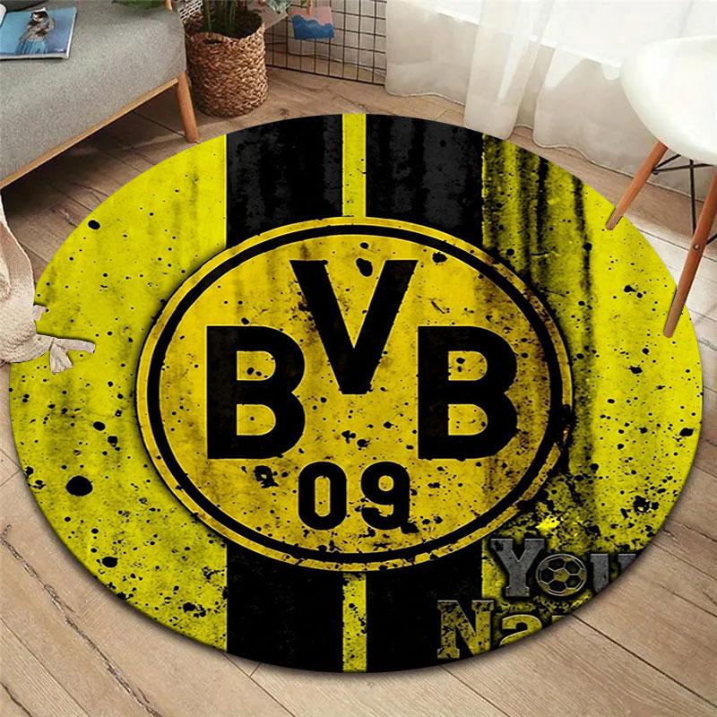 Borussia Custom Name Round Area Rug,Carpet Rug for Living Room Bedroom Sofa Playroom Decor,Non-slip Floor Mat