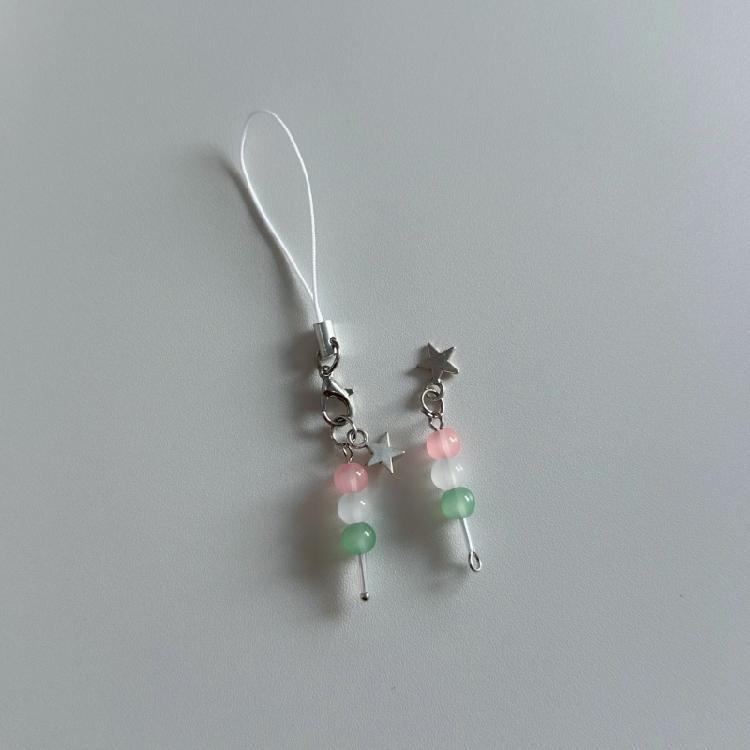 Simple Bead Star Pendants Phone Charm Straps Lanyard Purse Accessories