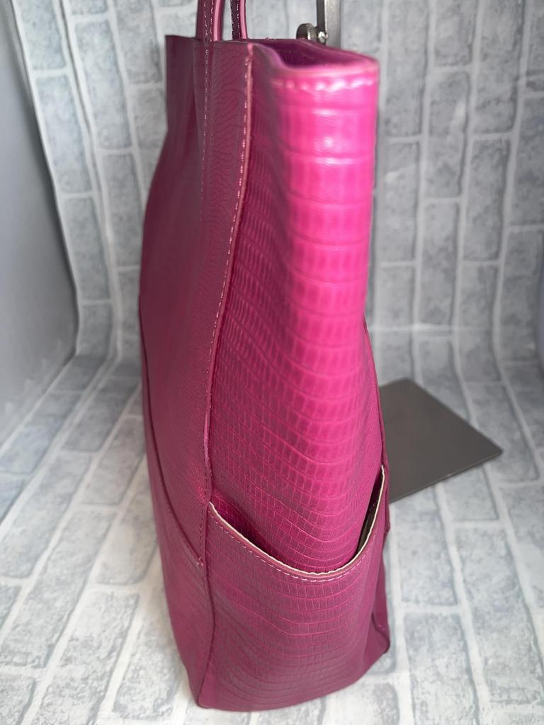Rebecca Echte Rindsleder Eidechsenprägung Tragetasche für Männer und Frauen (JT-240321) Echte Rindsleder-Tragetasche, Unisex (Echsenprägung Rosa)