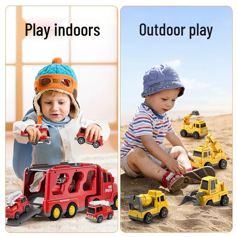 Cross-border Engineering Vehicle: Musical Inertial Fire Truck Toy for Kids
