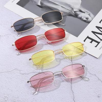 New Classic Vintage Rectangle Sunglasses For Woman Retro Shades Candy Colors Mirror Sun Glasses Female Square Oculos De Sol