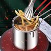 Stainless Steel Deep Frying Pot with Lid Tempura Fryer Pan Deep Fryer with Strainer  Cooking Tool