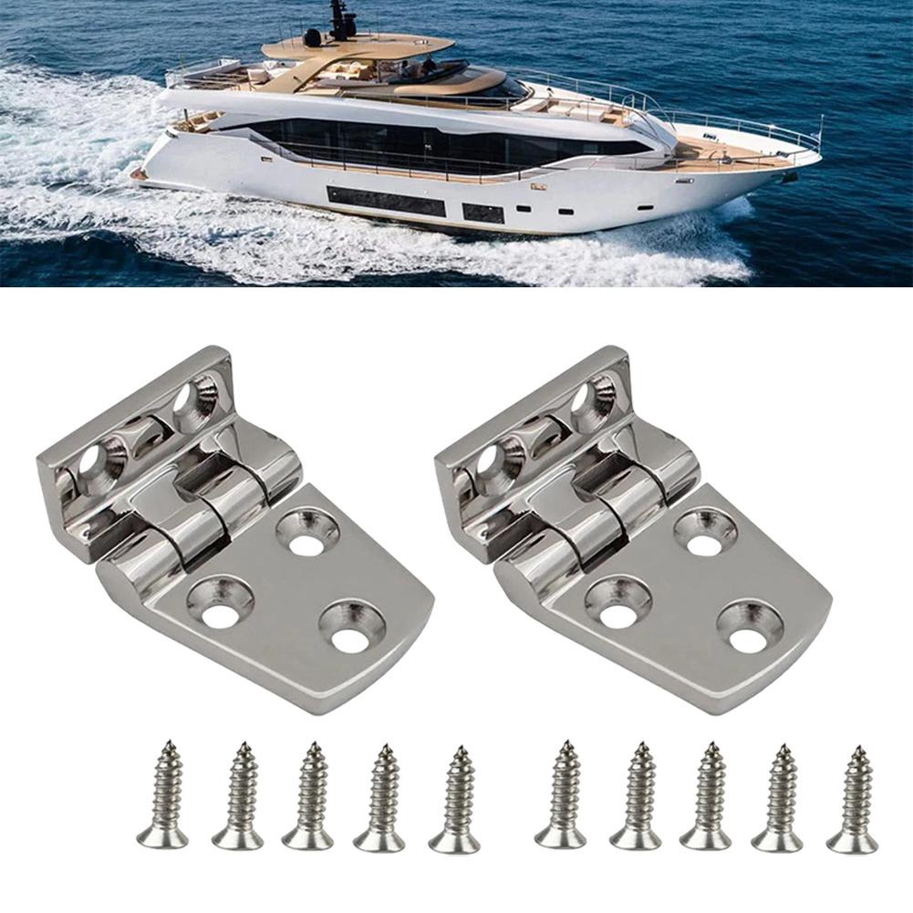 1 Set Heavy Duty Boat Hinges 316 Stainless Steel Offset Short Side Hinges 2 Boat Hinge With Screws Furniture Hardware Tools