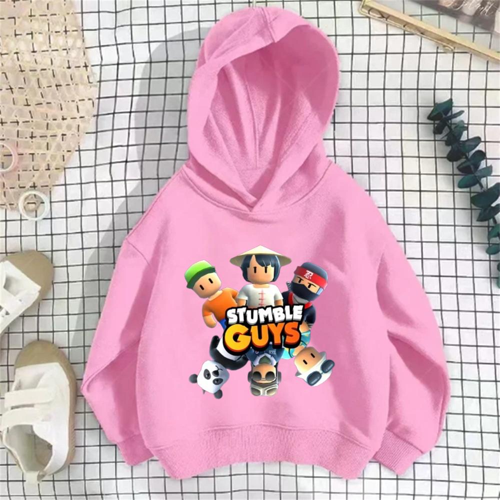 Stumble Guys Autumn Winter Sweatshirt Tops Hoodie Children's Hoodie Clothing Suitable for 3-12 Years Boys Girls Hood Outerwear