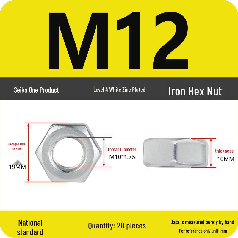 Black Galvanized Nickel-Plated Iron Hex Nut Screw Cap, GB Grades 4.8/8.8/12.9, Sizes M4/M5/M6/M8