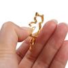 Zinc Zinc Alloy Cat Connecting Ring Gold Silver Plated Split Key Ring Connector  DIY Jewelry